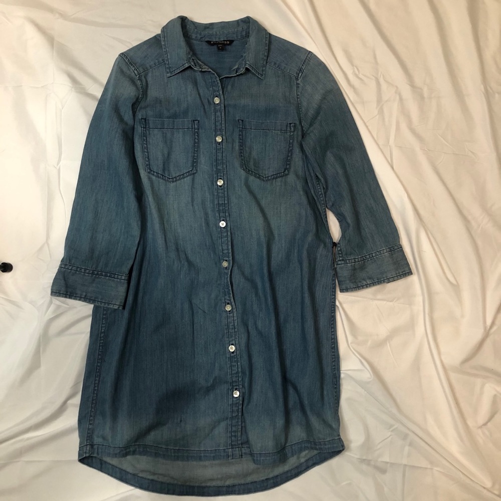Distressed jean dress